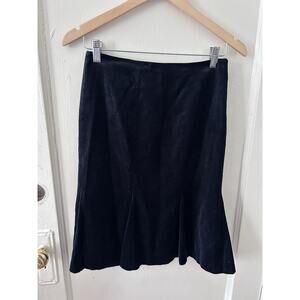 Boden Peplum Bottom Lined Black Velvet Skirt Size 2‎